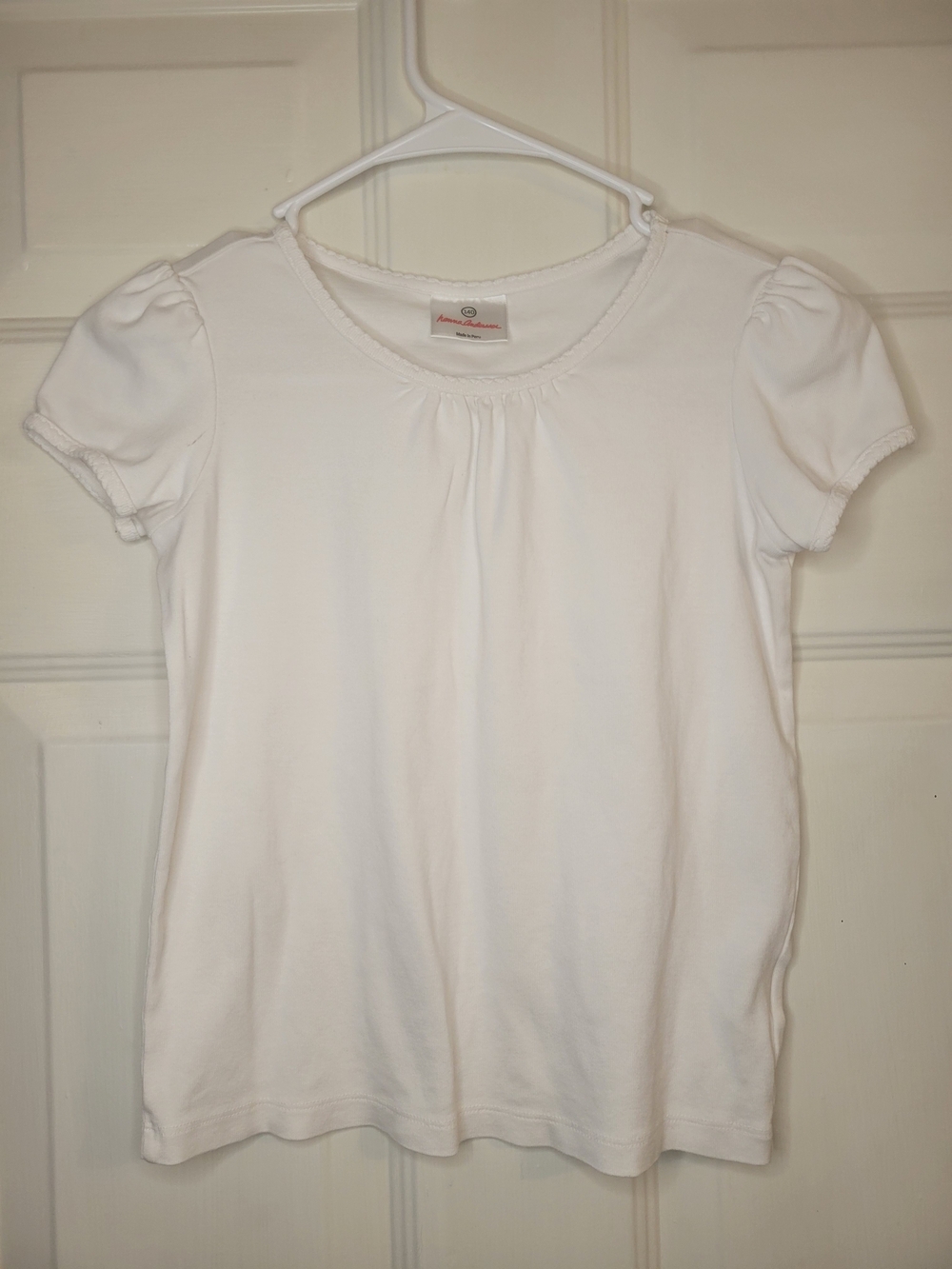 Hannah Andersson Classic White Puff Sleeve Tee